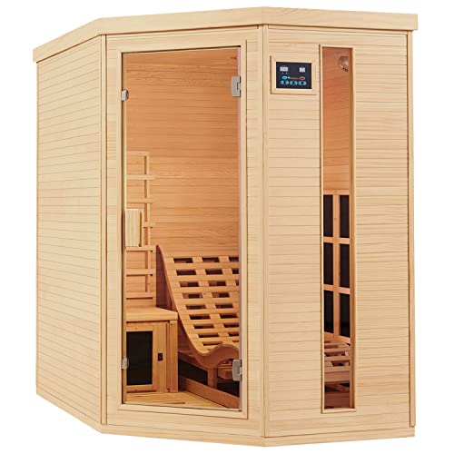 Artsauna Infrarotkabine Esbjerg — Triplex-Heizsystem Infrarotsauna - 2 Personen — LED-Farblicht, Digitale Steuerung...