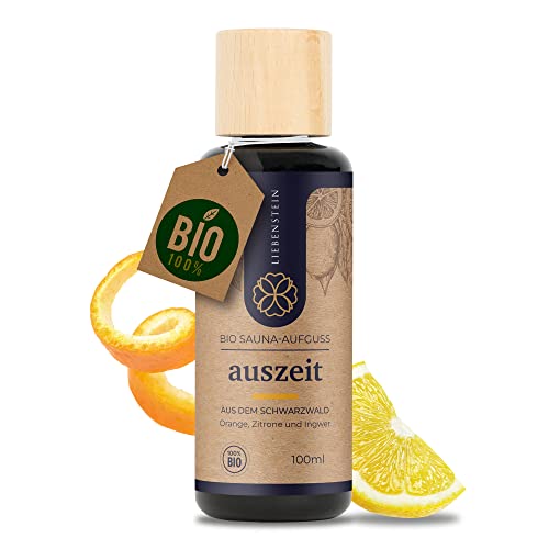 Liebenstein BIO Saunaaufguss “Auszeit” - Orange, Zitrone & Ingwer [1x100ml Sauna Aufgussmittel] - mit 100%...